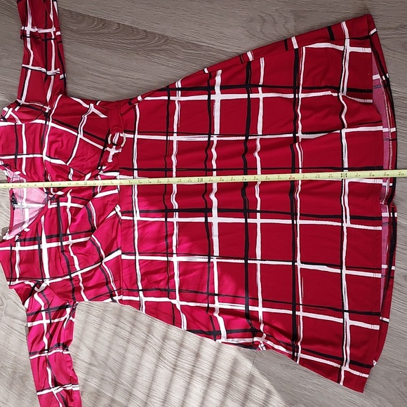 Sami & Jo mini dress xl 3/4 sleeve red, black, white throughout - Picture 12 of 12